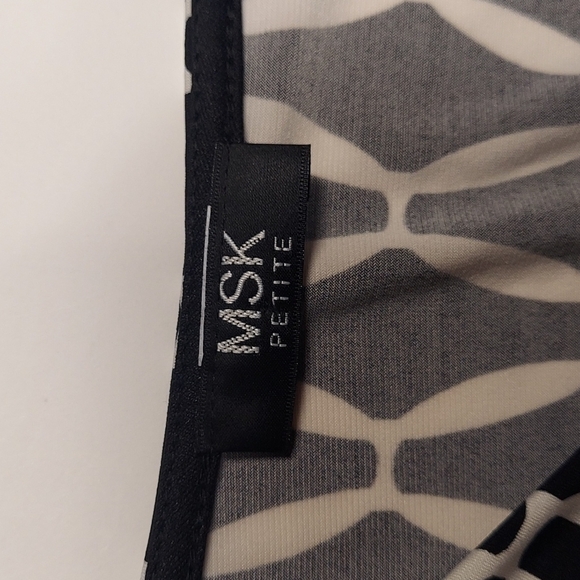 MSK BLACK & WHITE PRINT Midi Dress Size S - Picture 10 of 12